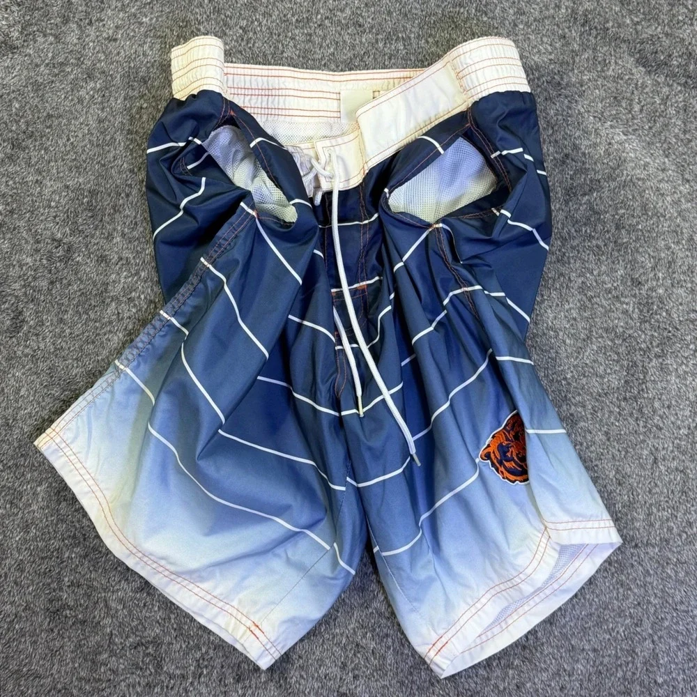 Chicago Bears‎ NFL Mens Board Shorts Blue Gradient Striped Swim Trunks XL